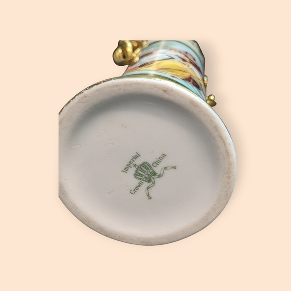 Antique Imperial Crown China Bud Vase- Gold And Cream - Picture 4 of 5